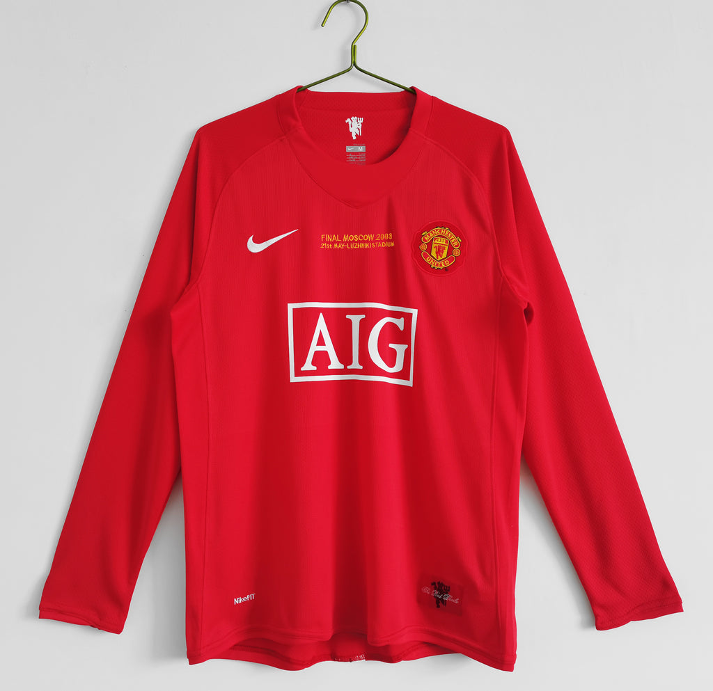 Manchester United 2007/08 Retro Home Jersey Long Sleeve